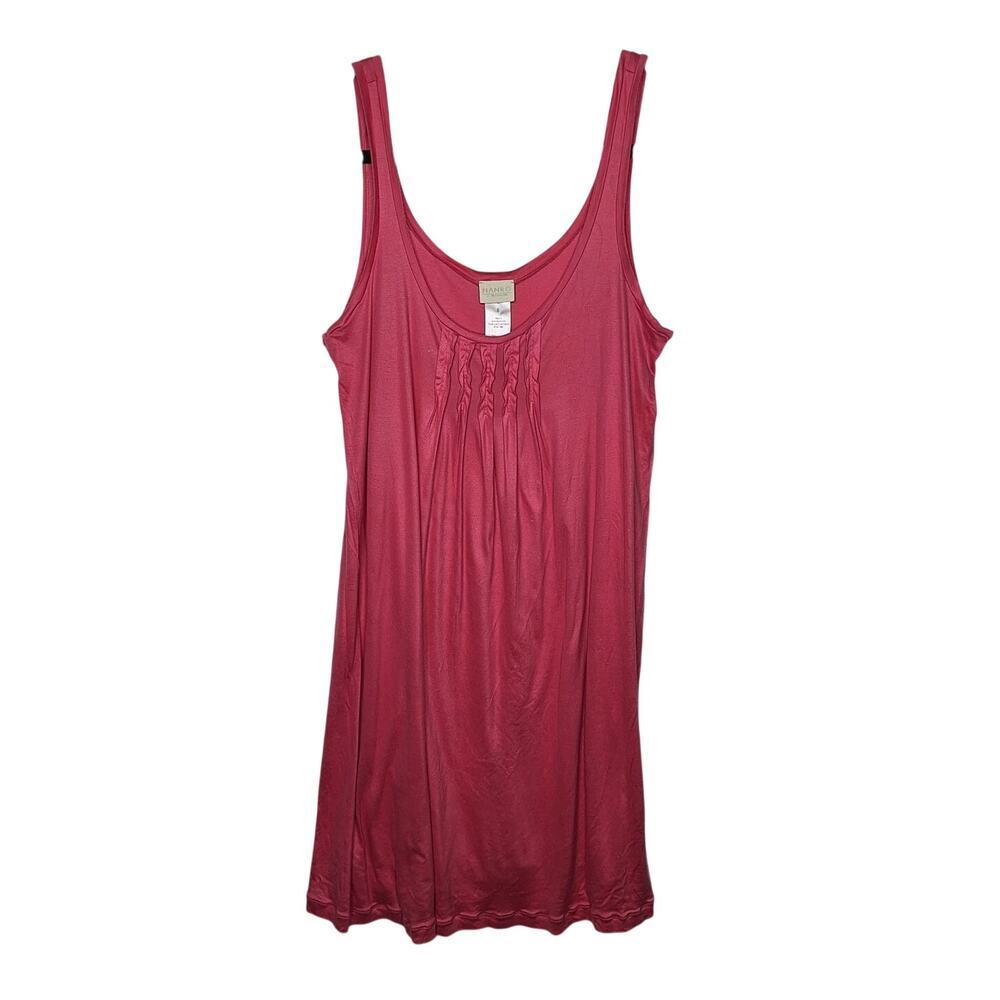 Hanro Micro Modal Nightgown Small Pintuck Nightie Pleated Lightweight Short Pink